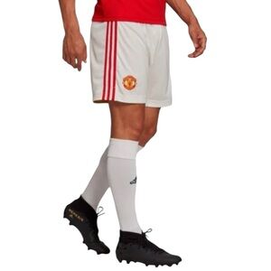 Manchester United White Athletic Soccer Shorts UK England Football Number 6